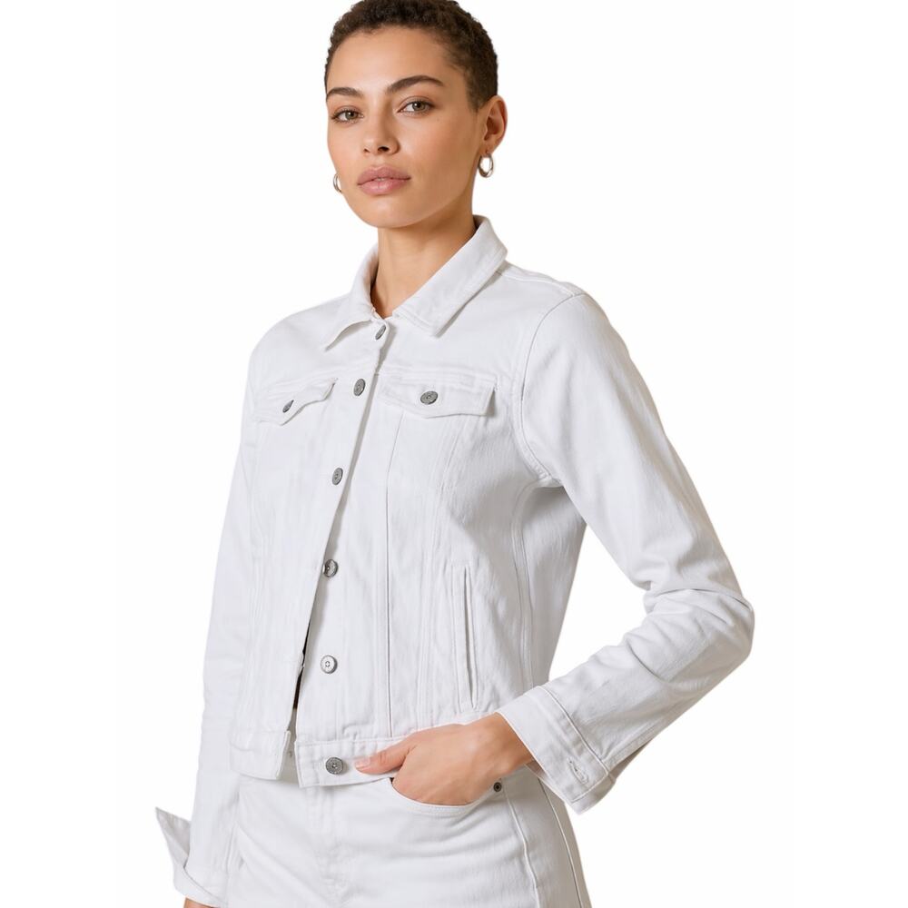Banana Republic Classic White Denim Jacket Size XXS Petite